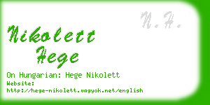 nikolett hege business card